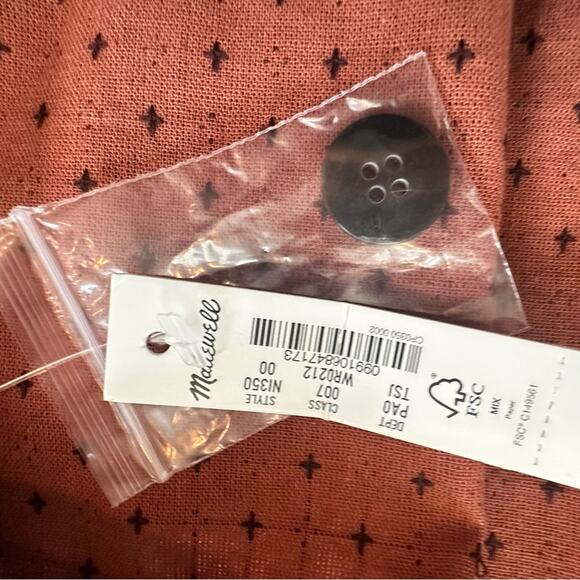 Madewell Jacquard Puff Short Sleeve Top 2022 Micro Cross Shirt N1350  Size 00 - Picture 12 of 16